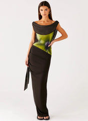 Good Fortune Maxi Dress - Lime Flower